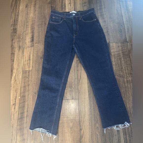 ABERCROMBIE 90s curve love high waisted relaxed jeans fray spring boho casual - Picture 2 of 5